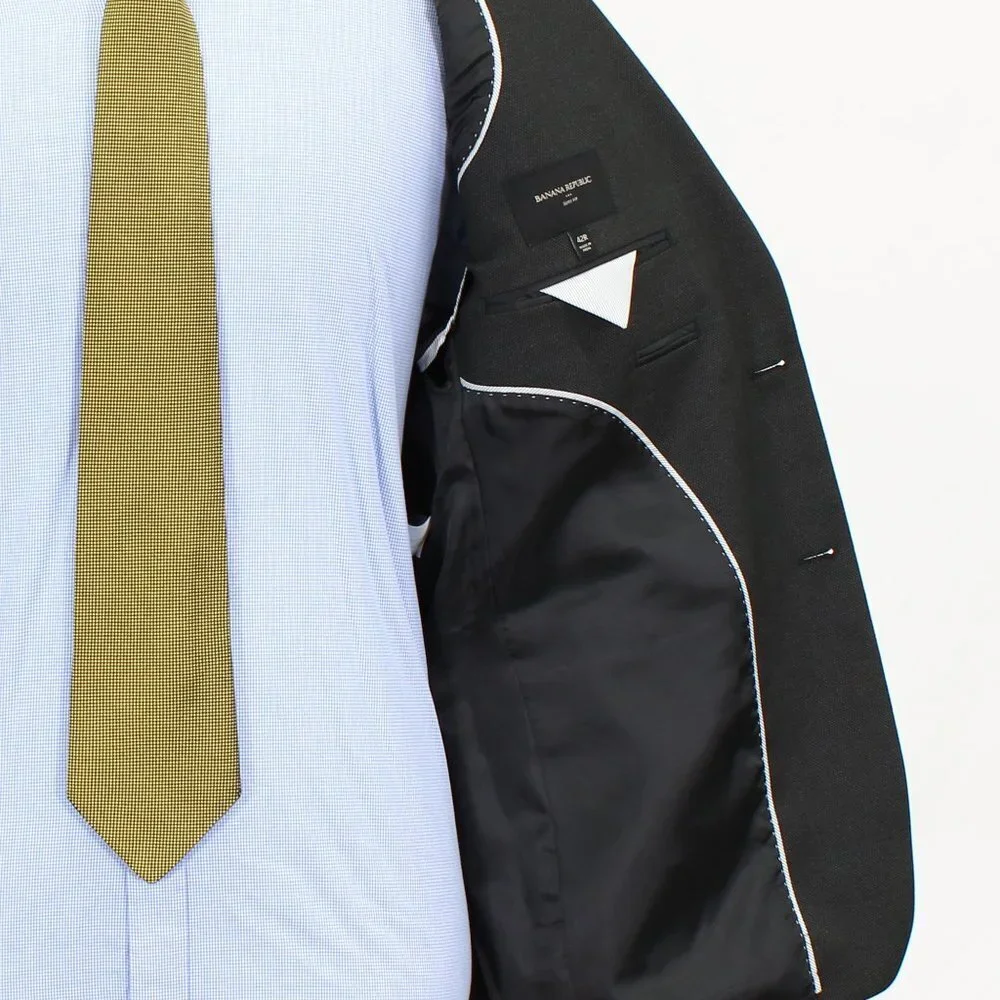 Banana Republic 42R Gray Solid 2-Button Sport Coat Blazer Jacket B572